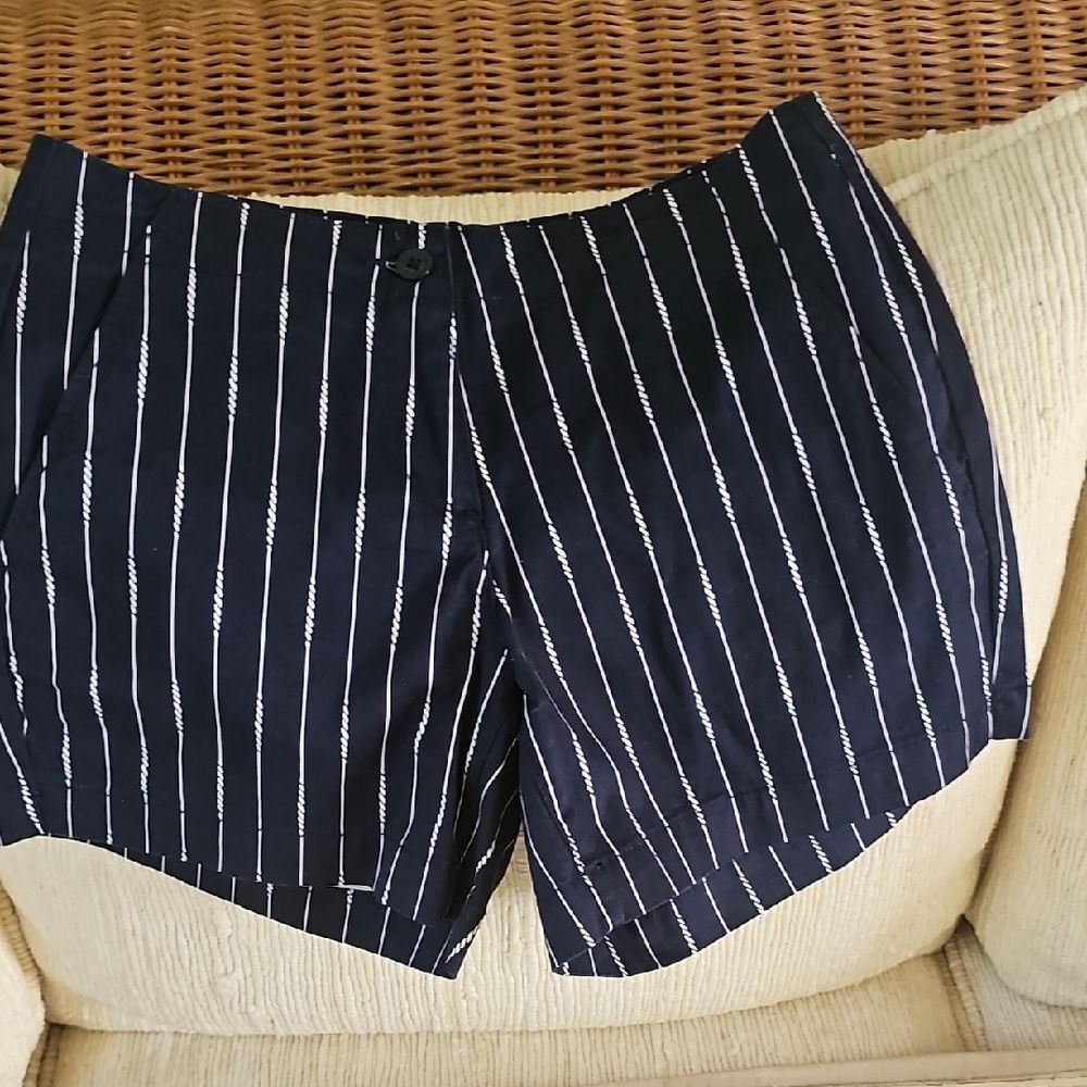 Nautica Navy and White Striped Shorts